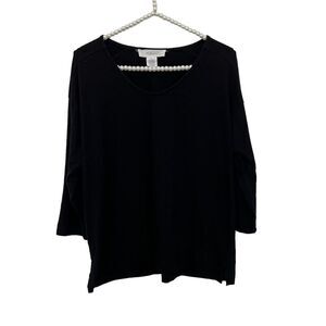 Workshop Black 3/4 Sleeves FLAWED Cotton/Modal Basic Tee Women’s Size Large